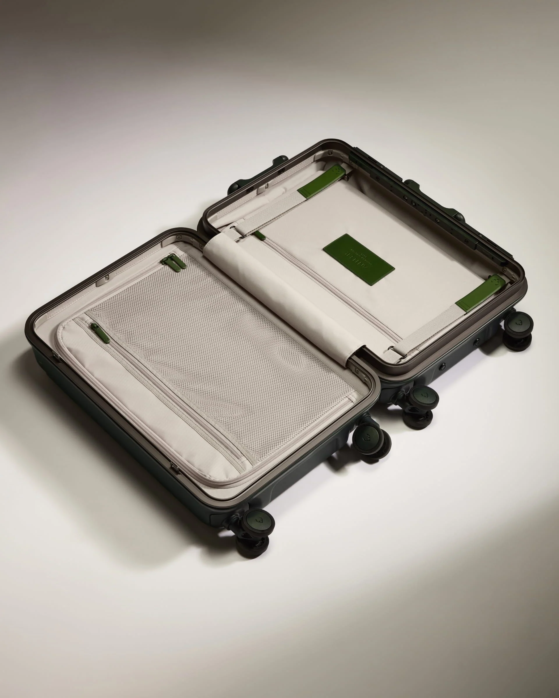 Cabin Suitcase in Dark Forest Green - Heritage Stripe - Image 6
