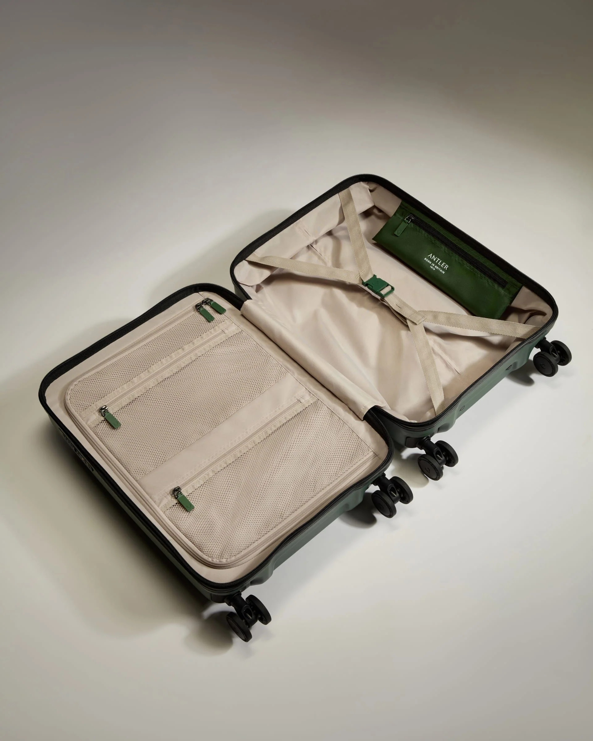 Cabin with Pocket Suitcase in Antler Green - Icon Stripe - Image 4
