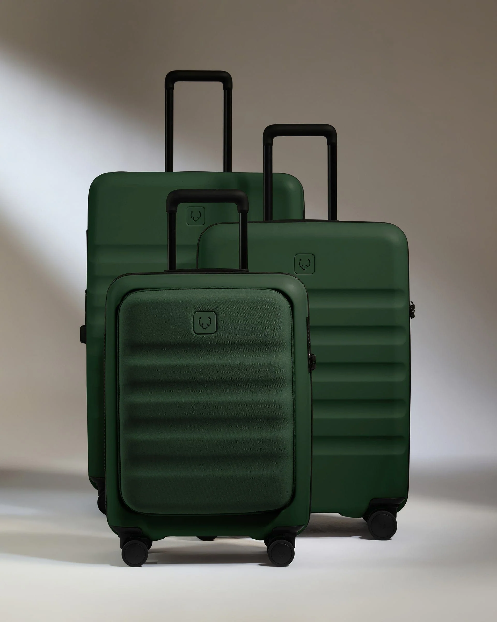 Cabin with Pocket Suitcase Set in Antler Green - Icon Stripe - Image 2