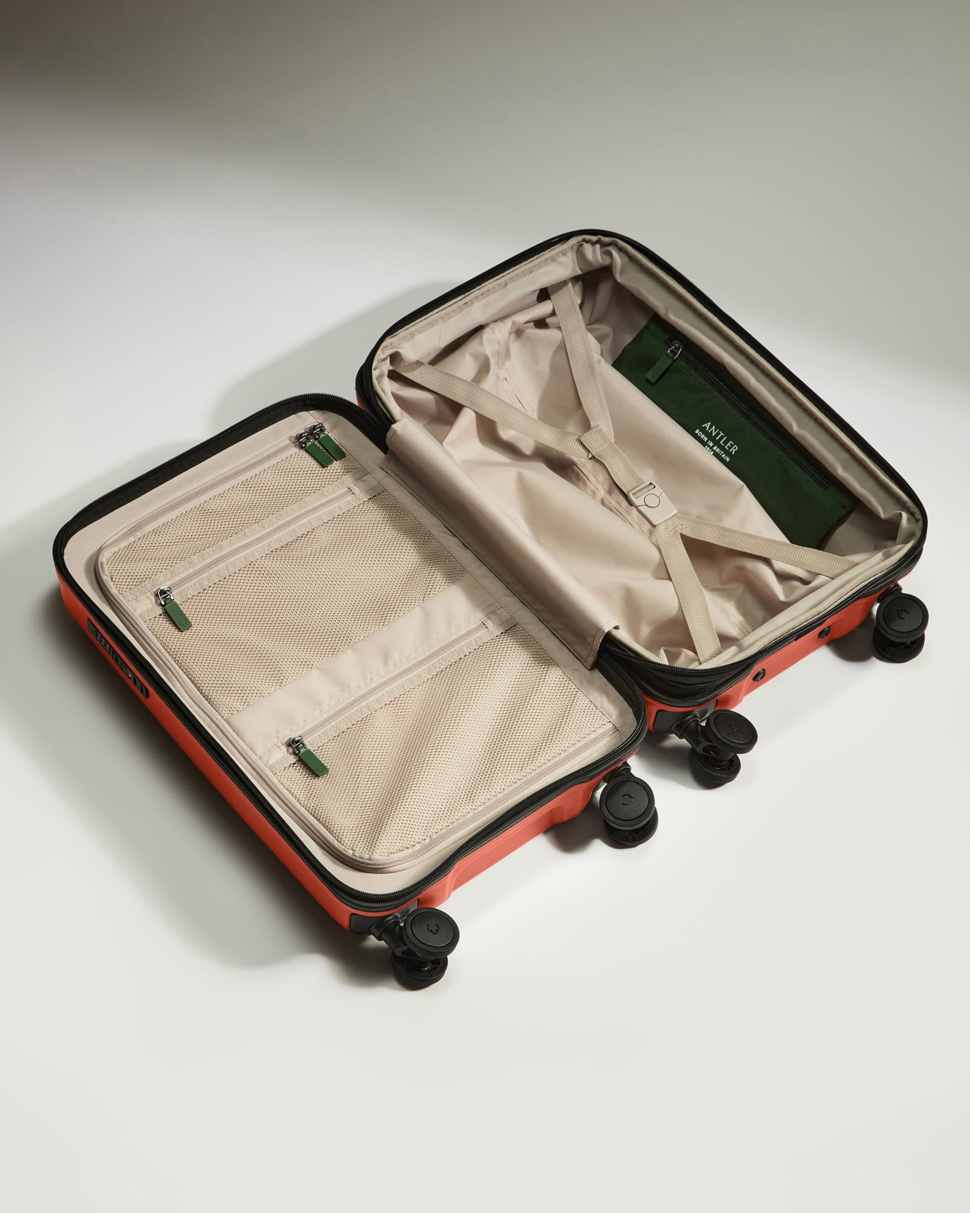 Expandable Cabin Suitcase in Buckthorn Red - Icon Stripe - Image 5