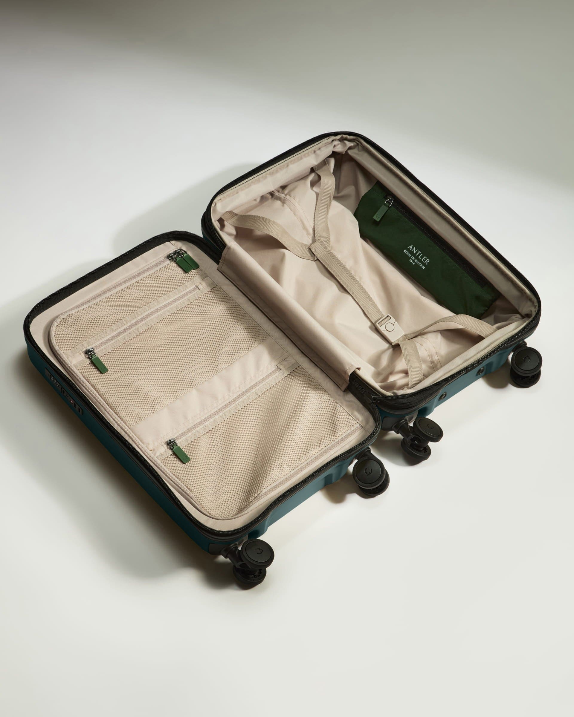 Expandable Cabin Suitcase in Glade Blue - Icon Stripe - Image 4