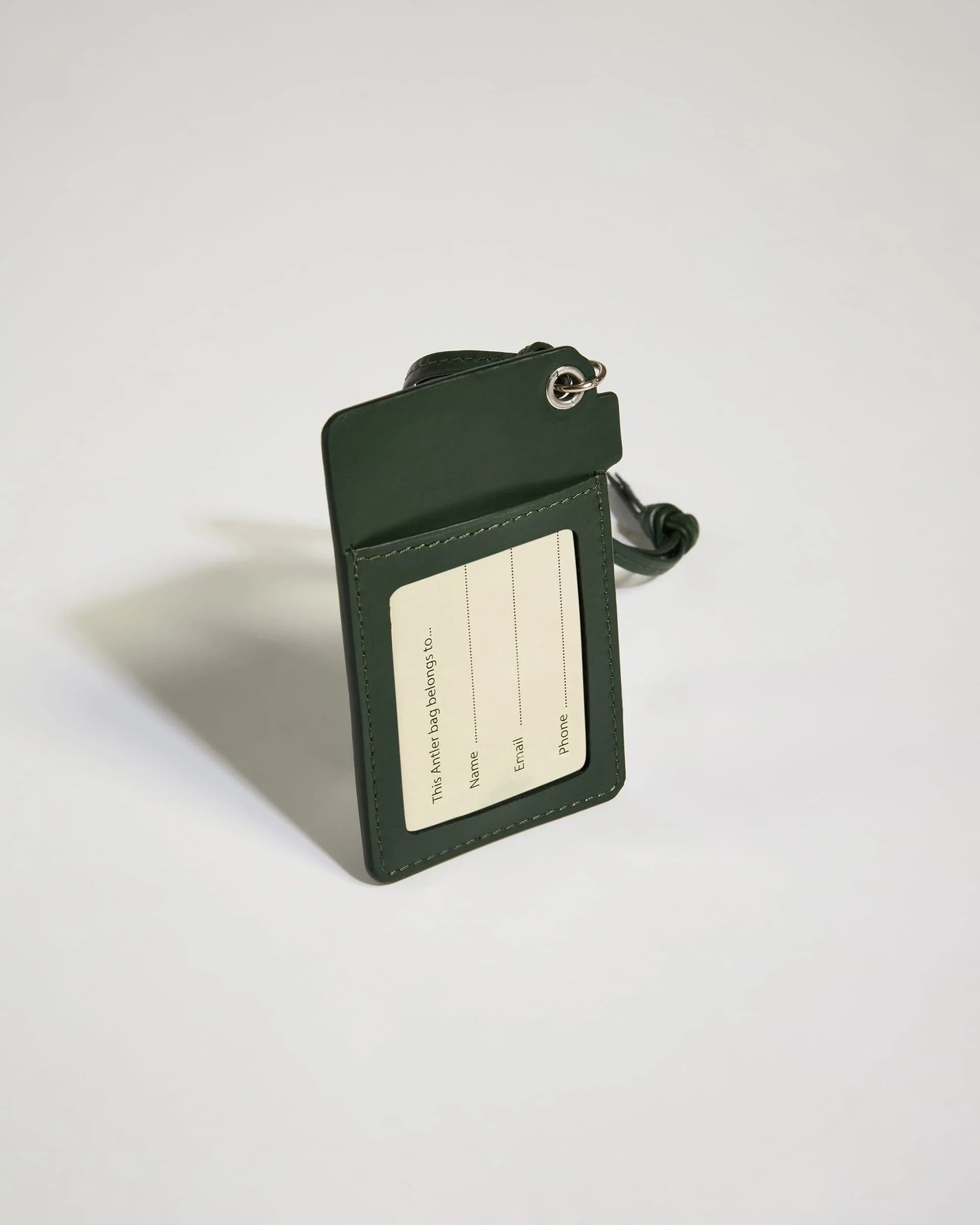 Heritage Leather Camera Luggage Tag in Green - Image 3