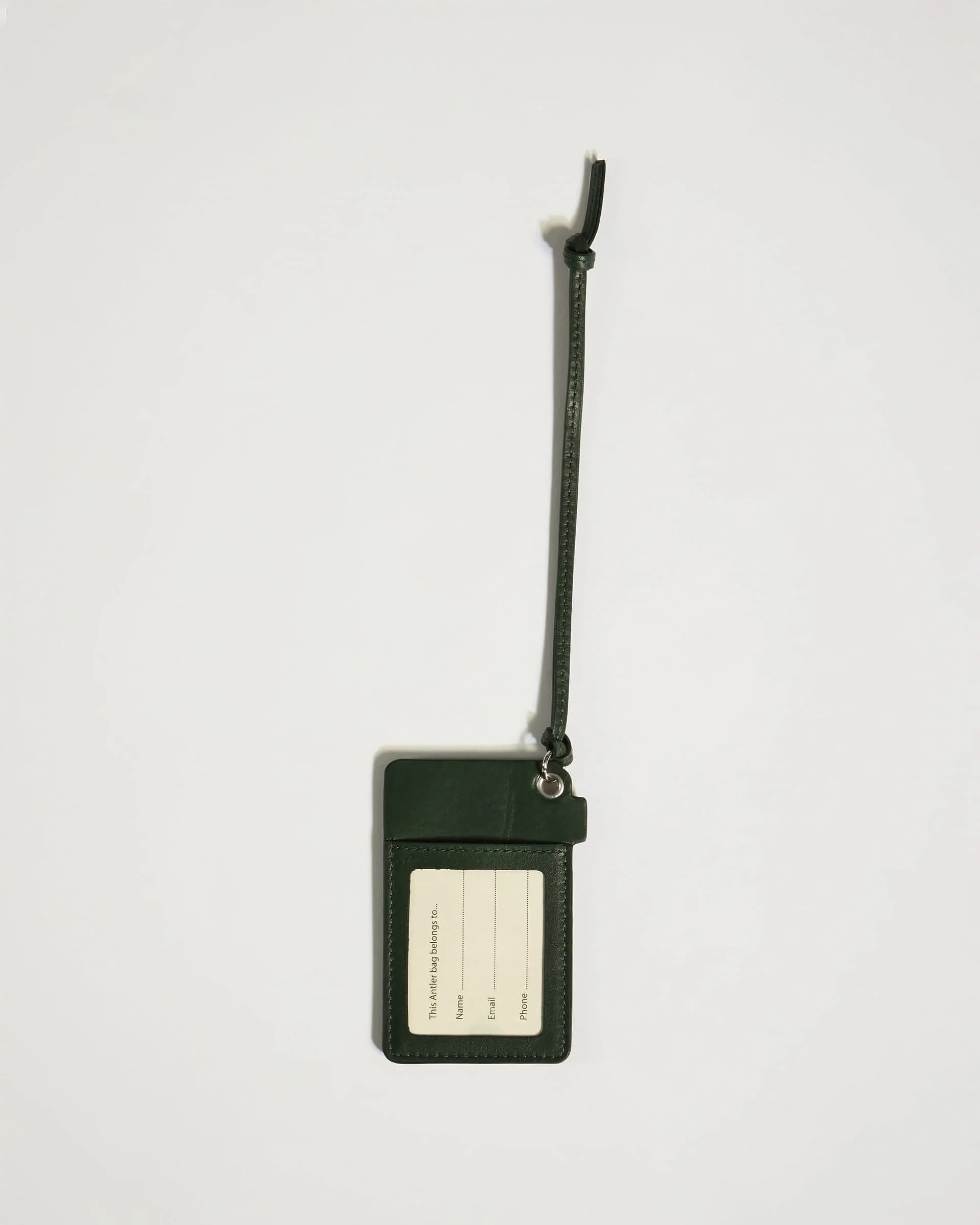 Heritage Leather Camera Luggage Tag in Green - Image 4