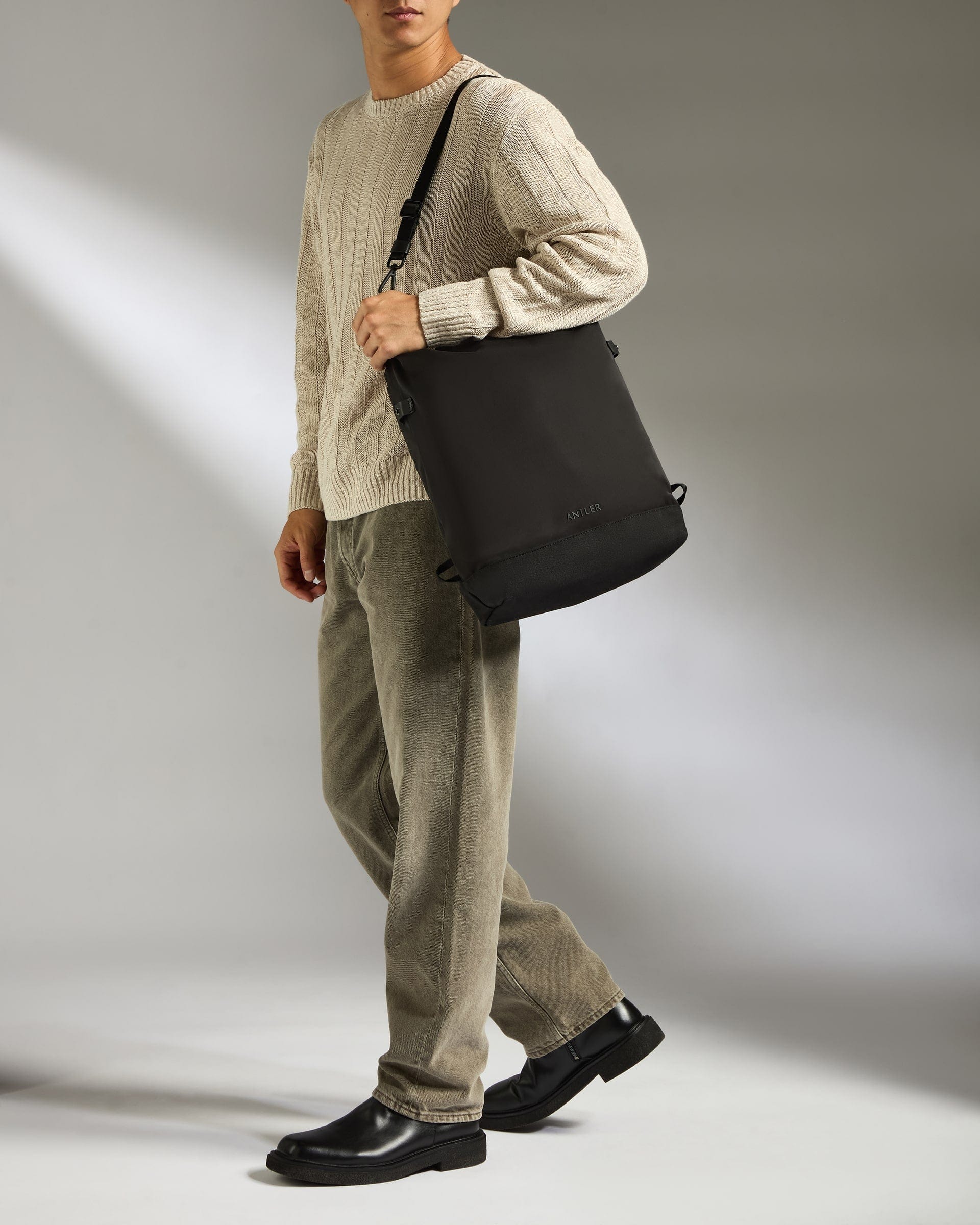 Icon 2-in-1 Tote Backpack in Black - Image 3