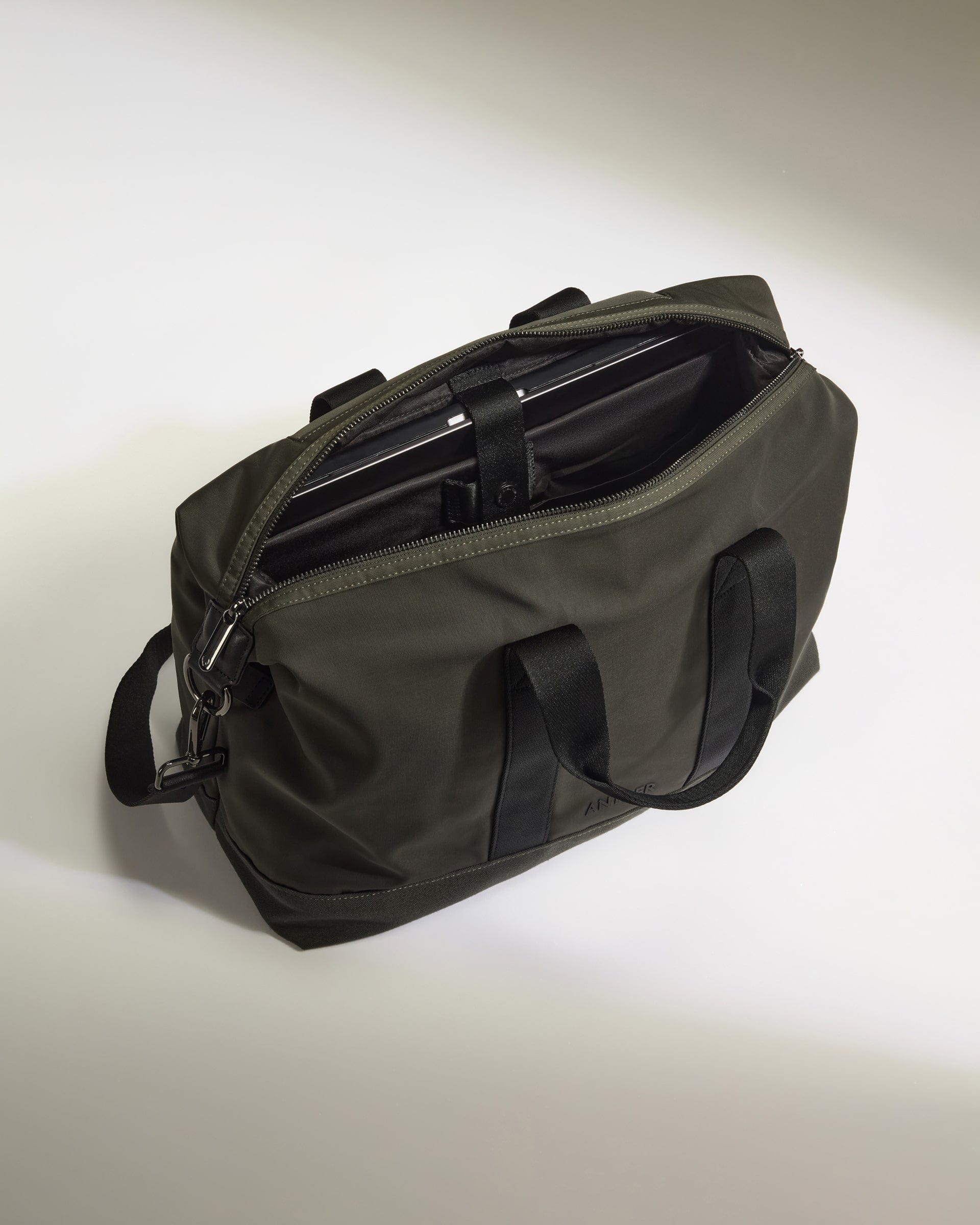 Icon Overnight Bag in Dark Khaki Green - Image 4