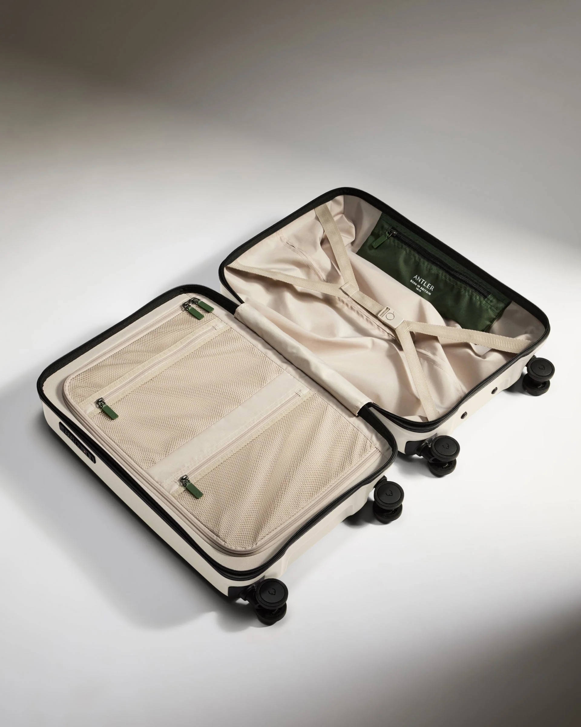 Large Cabin Suitcase in Taupe - Icon Stripe - Image 3