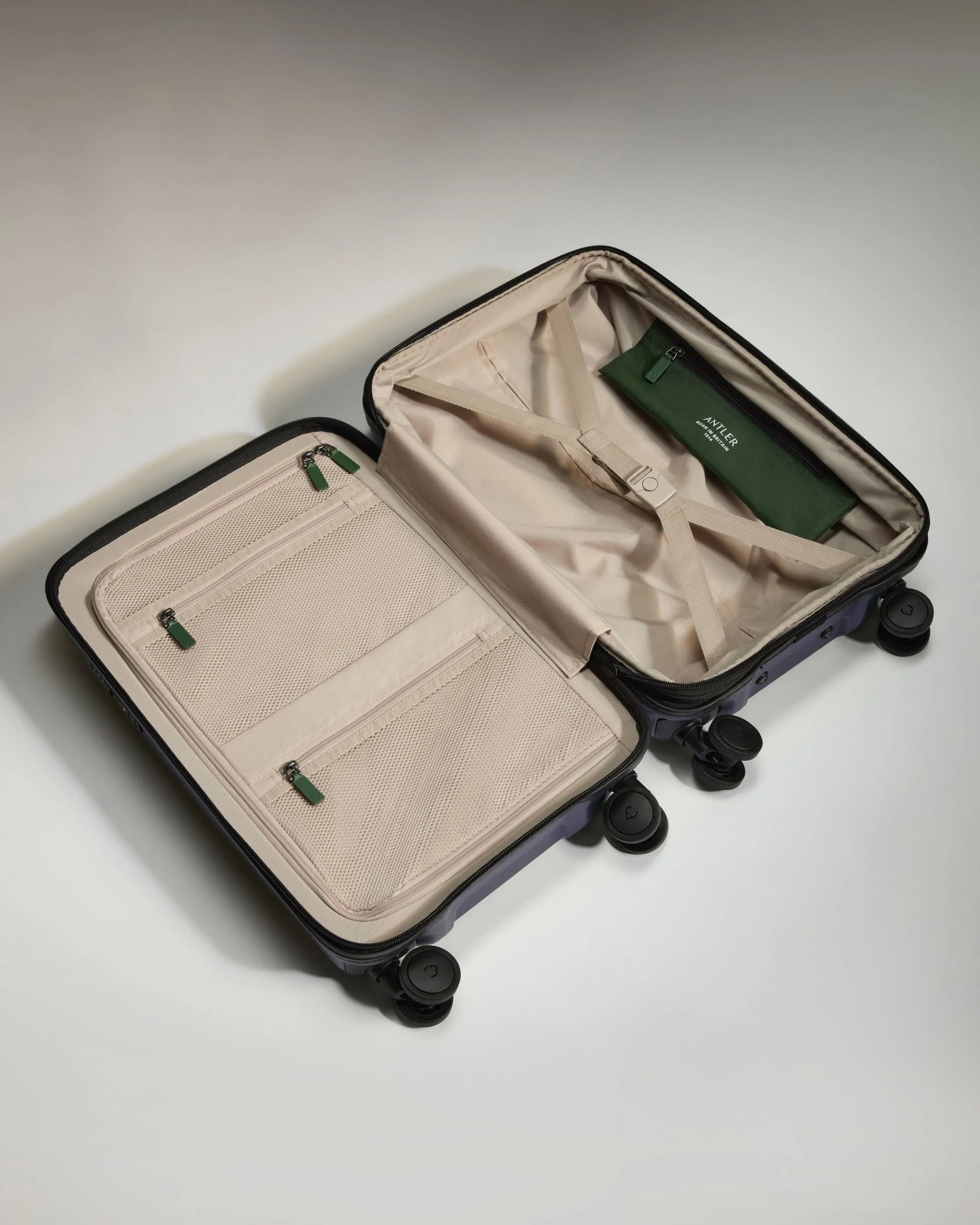 Expandable Cabin Suitcase in Indigo Blue - Icon Stripe - Image 3