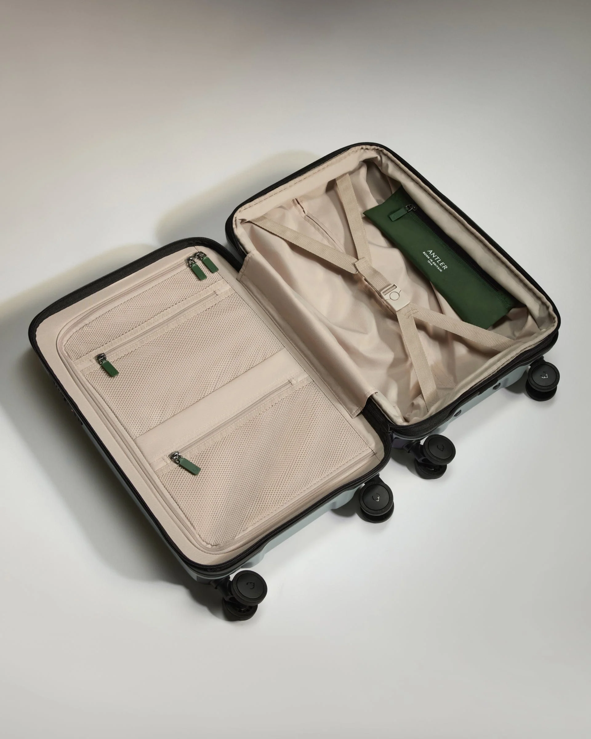 Expandable Cabin Suitcase in Mist Blue - Icon Stripe - Image 3