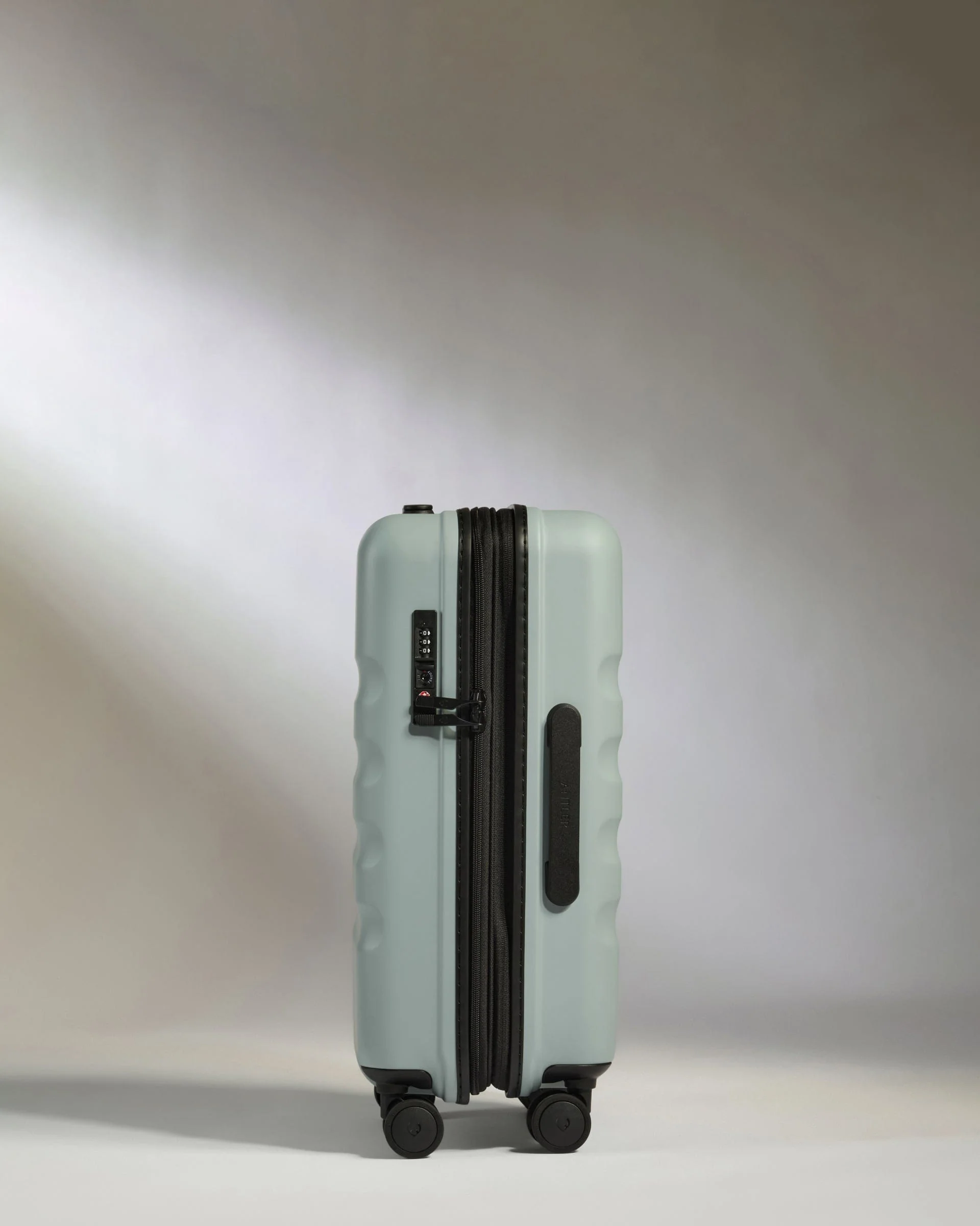 Expandable Cabin Suitcase in Mist Blue - Icon Stripe - Image 4