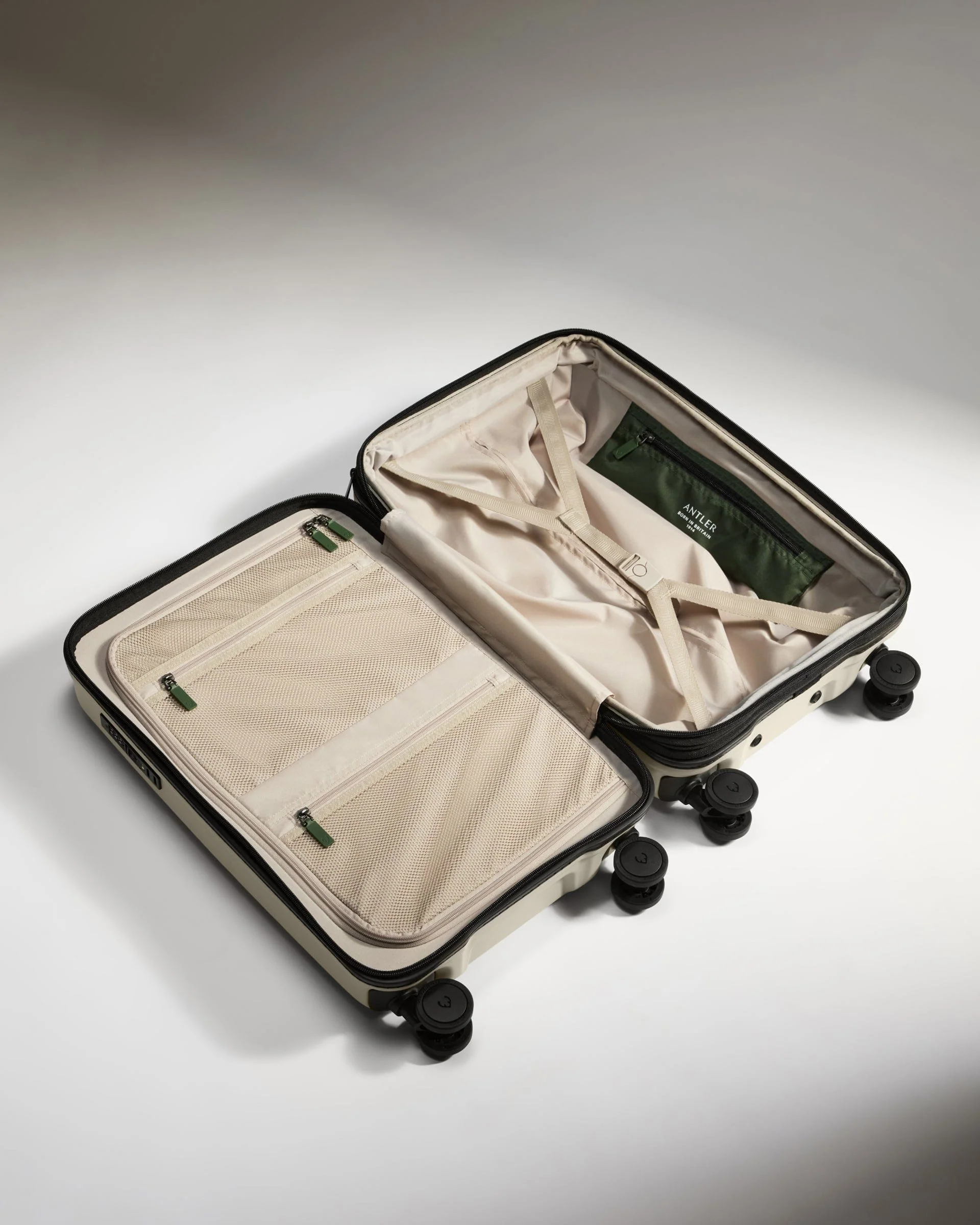 Expandable Cabin Suitcase in Taupe - Icon Stripe - Image 3