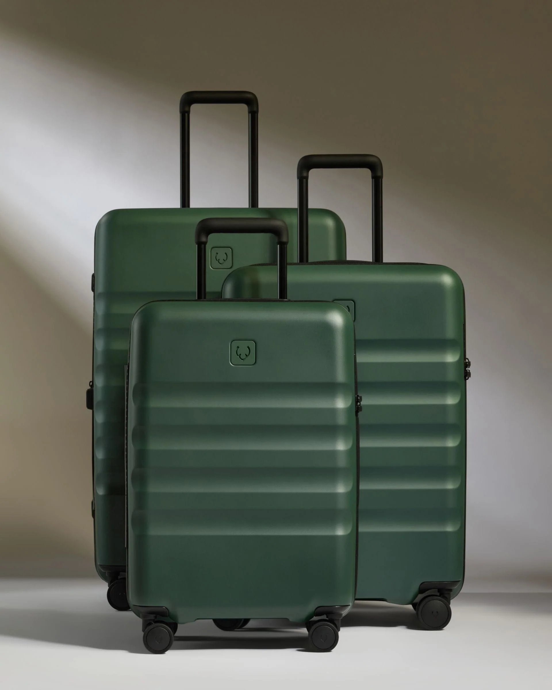 Large Cabin Suitcase Set in Antler Green - Icon Stripe - Image 3