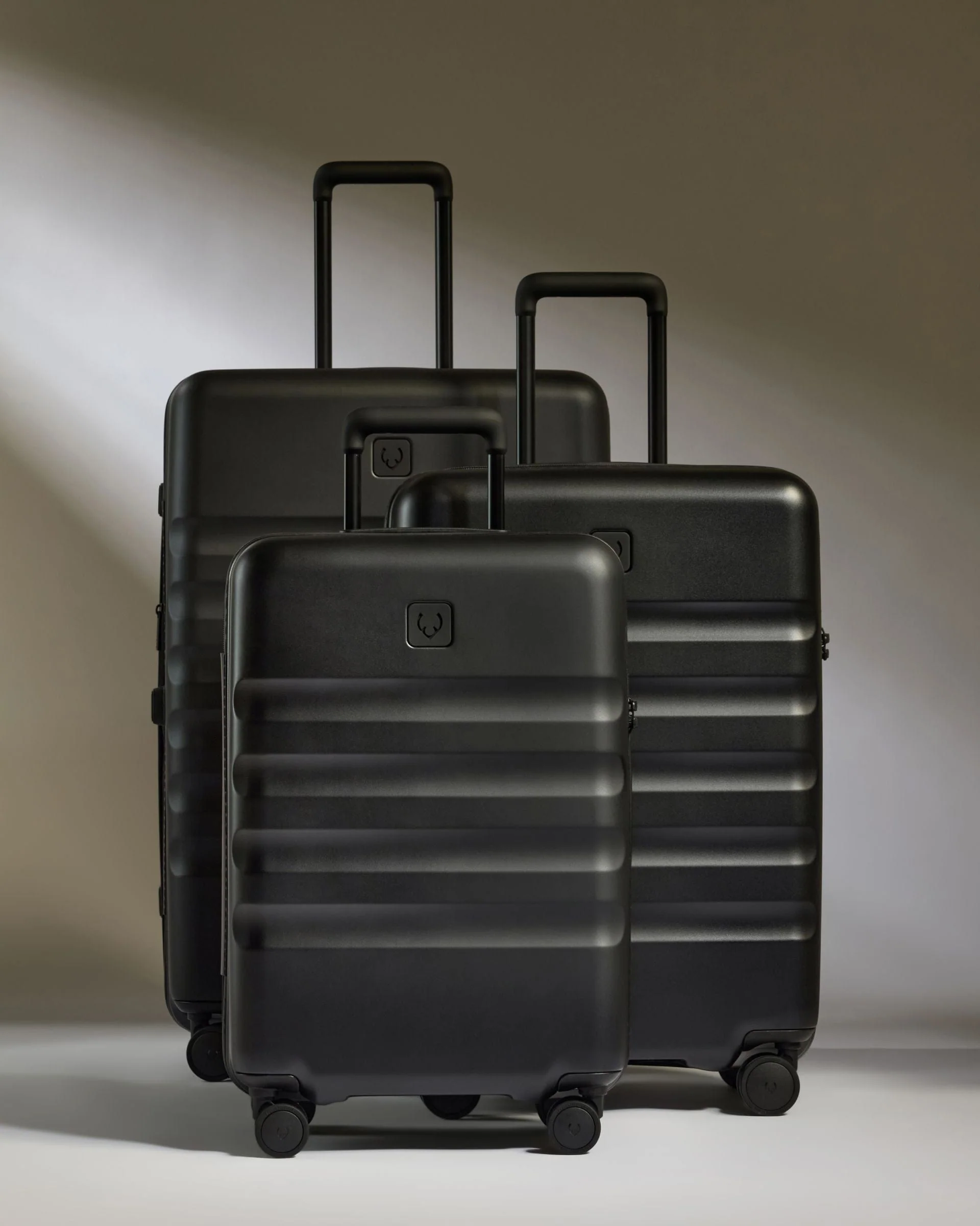 Large Cabin Suitcase Set in Black - Icon Stripe - Image 3