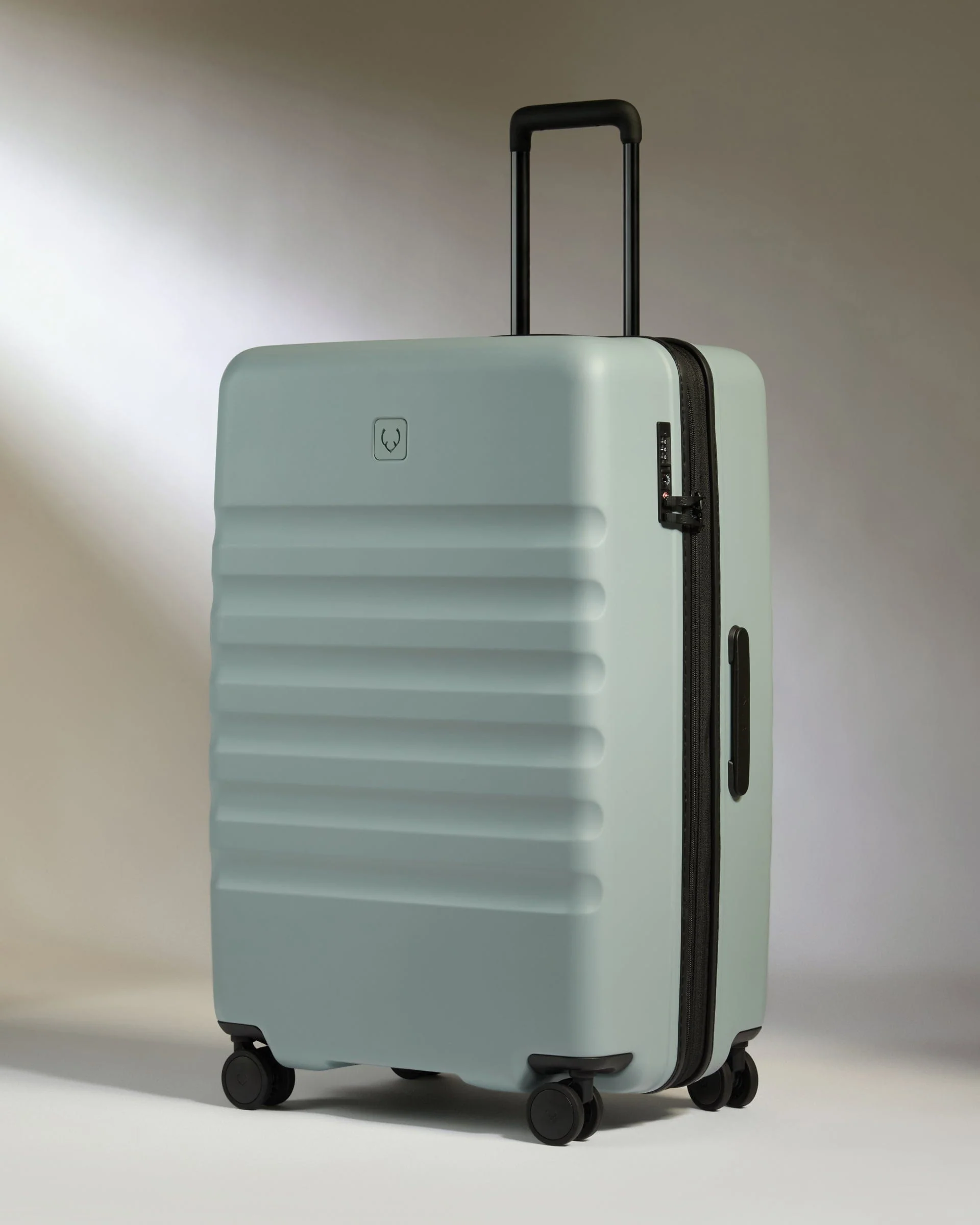 Large Cabin Suitcase Set in Mist Blue - Icon Stripe - Image 5