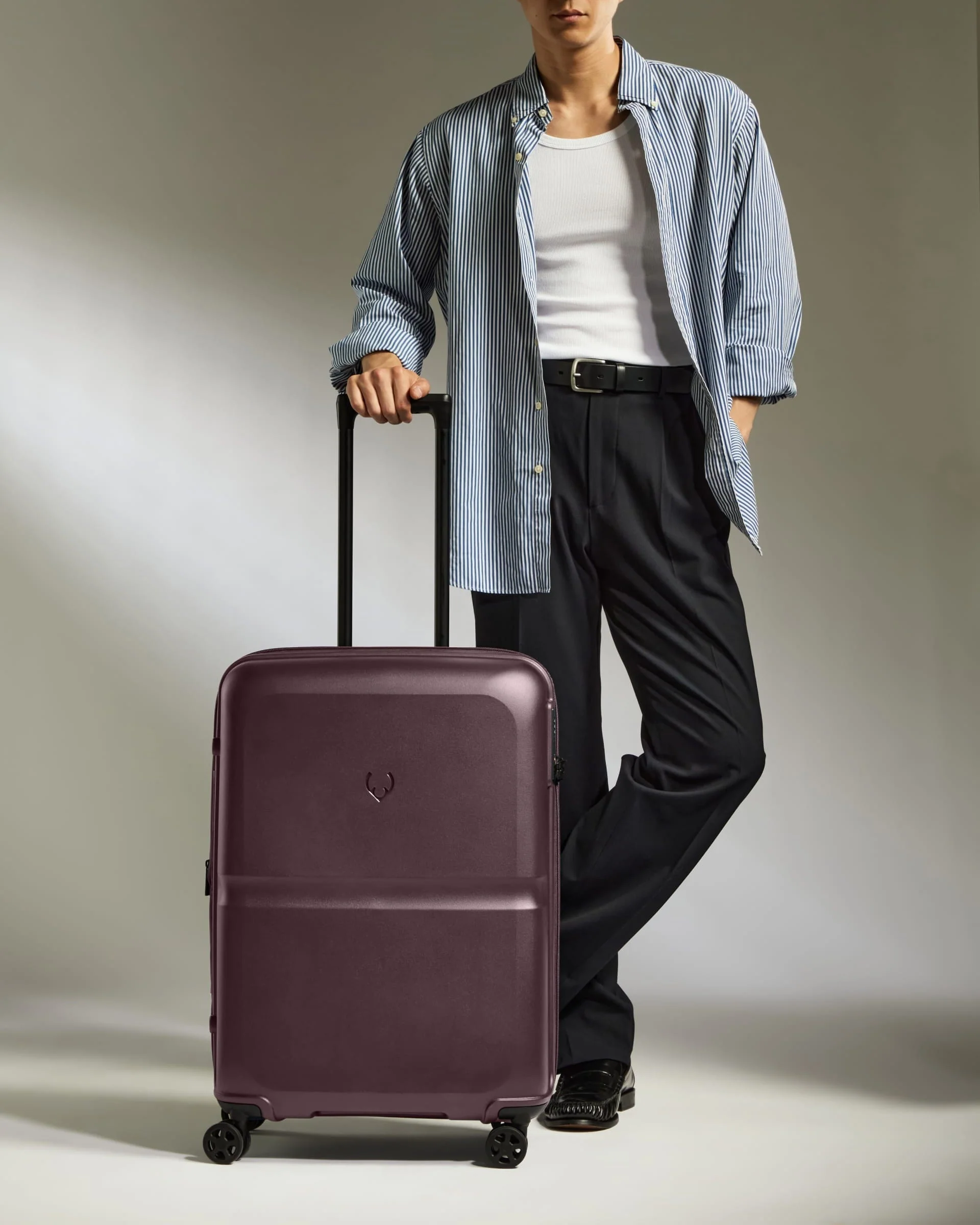 Medium Suitcase in Lagoon Purple - Single Stripe - Image 2