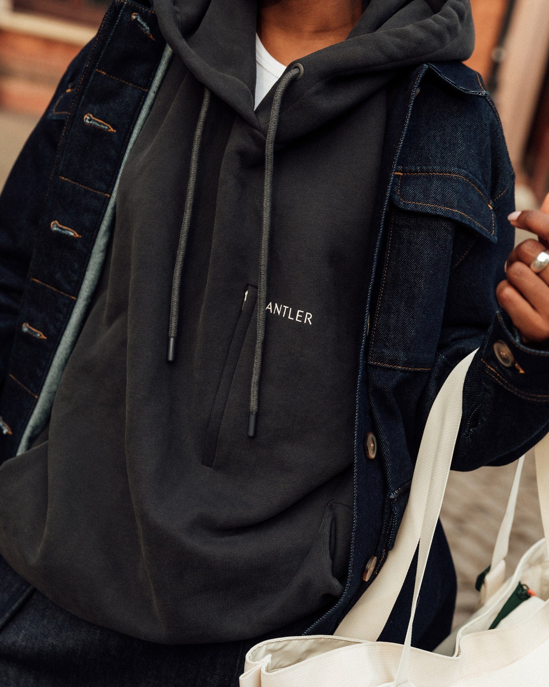 Travel Essential Hoodie in Charcoal Black - Image 3