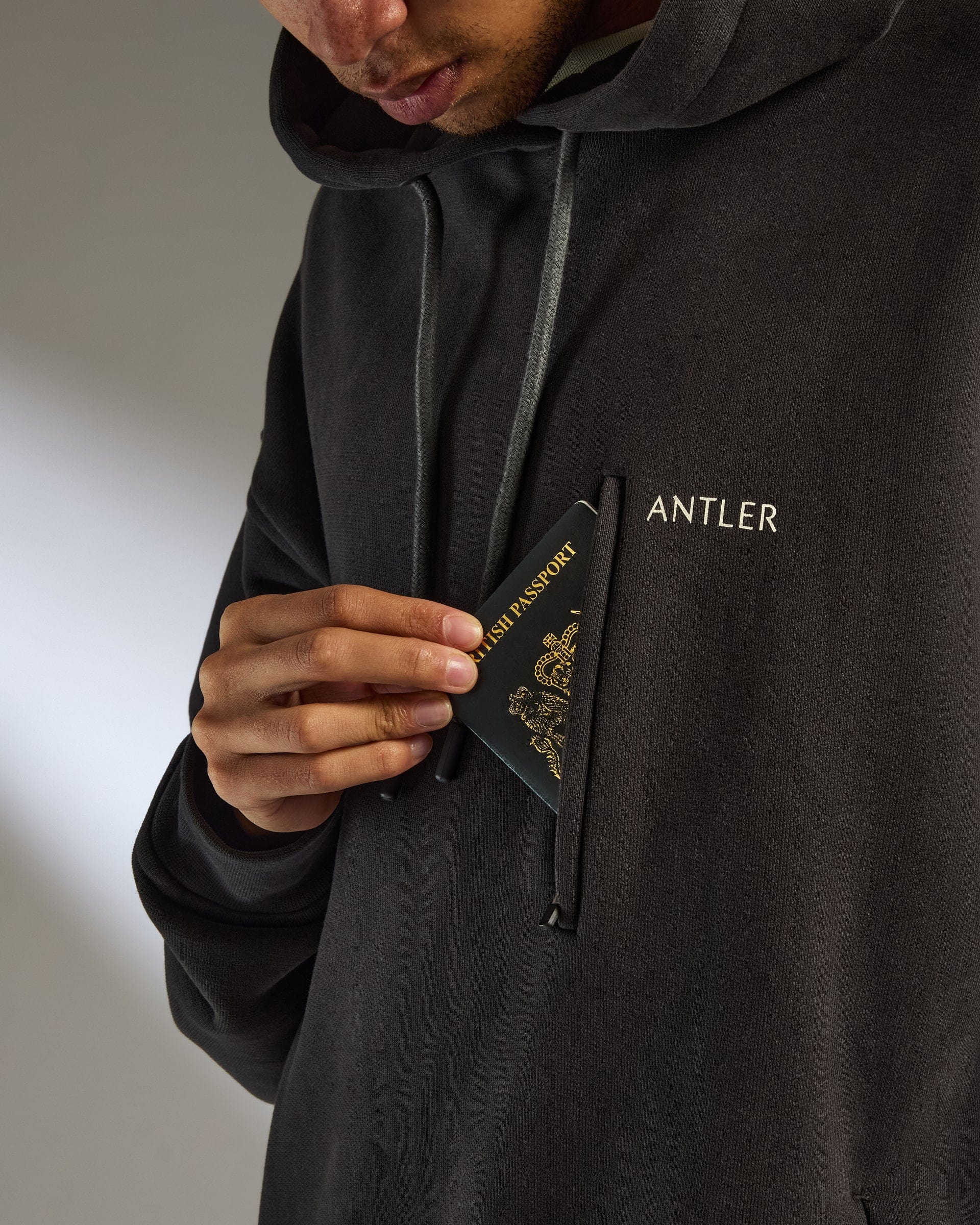 Travel Essential Hoodie in Charcoal Black - Image 6