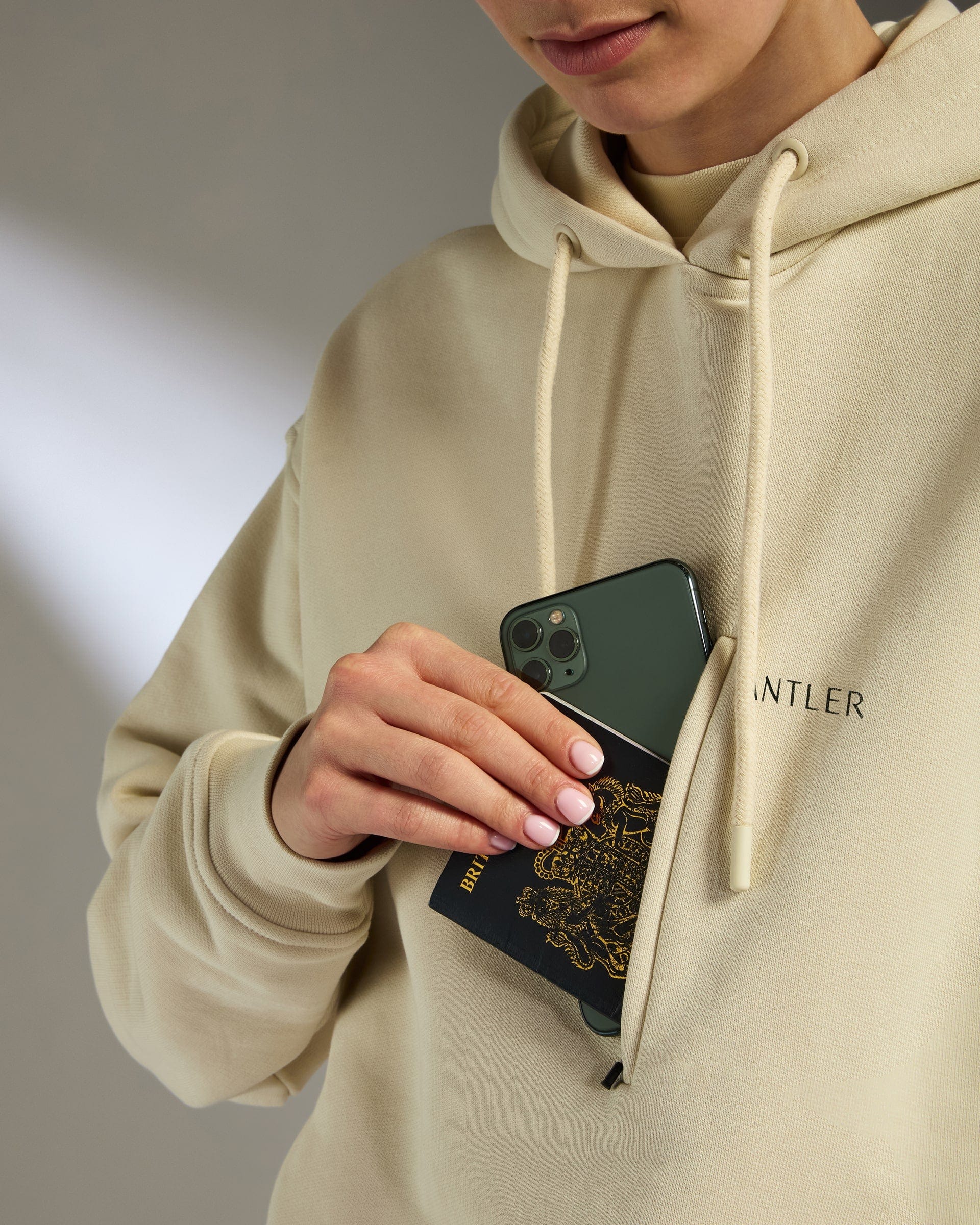 Travel Essential Hoodie in Cream - Image 3