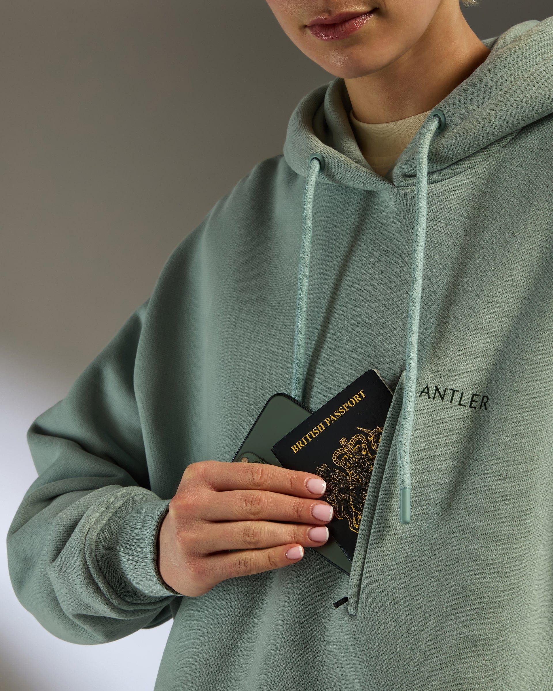 Travel Essential Hoodie in Mist Blue - Image 7