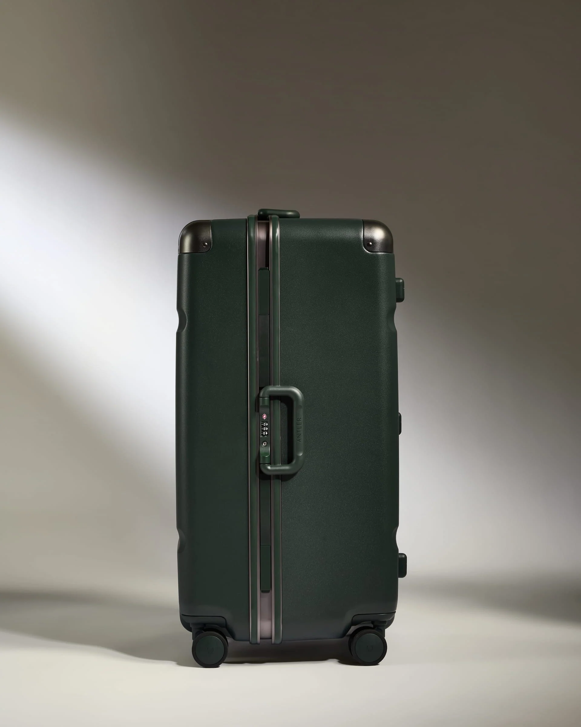 Trunk Suitcase in Dark Forest Green - Heritage Stripe - Image 5